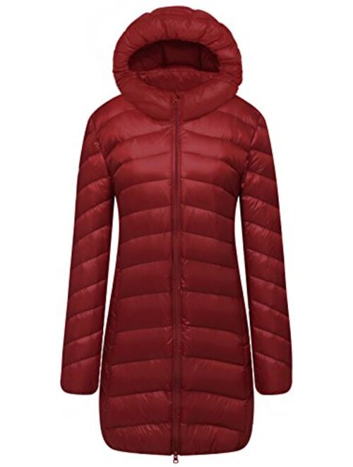 CATERTO Women Ultra Light Down Packable Hooded Coat