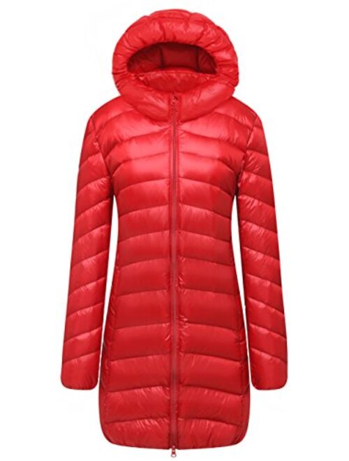 CATERTO Women Ultra Light Down Packable Hooded Coat