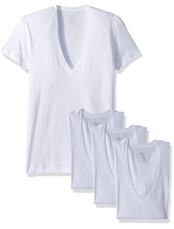 2(X)IST Men's Cotton Slim Fit Deep V Neck T-Shirt Multipack