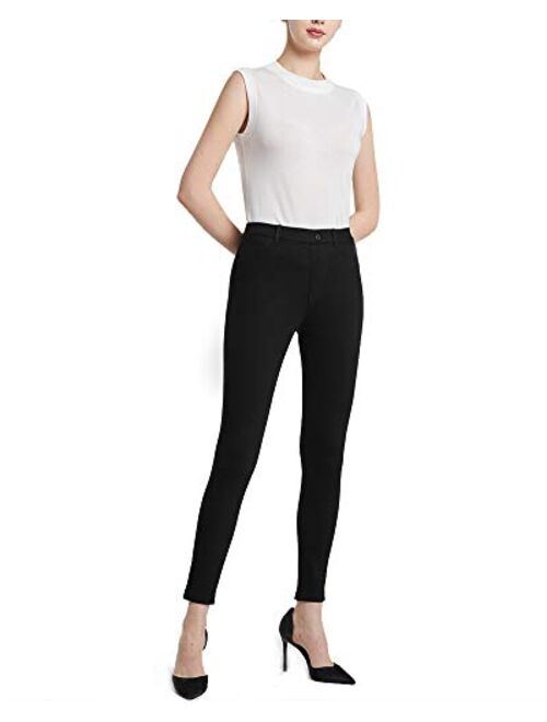 Ginasy Dress Pants for Women Stretch Pull-on Pants Ease into Comfort Office Ponte Pants