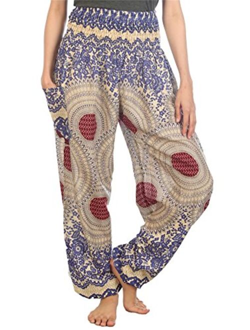 LOFBAZ Elephant Harem Pants for Women S-4XL Plus Yoga Hippie Boho PJ Clothing