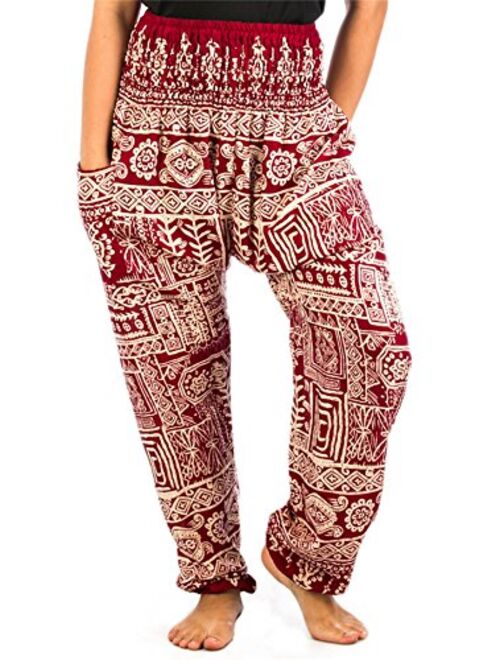 LOFBAZ Elephant Harem Pants for Women S-4XL Plus Yoga Hippie Boho PJ Clothing