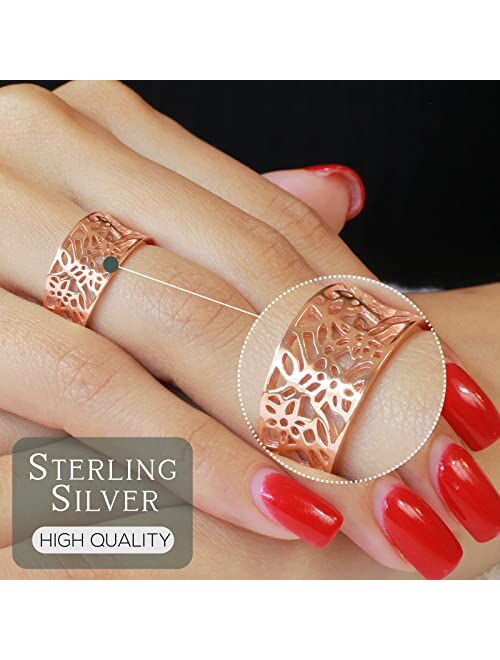 CloseoutWarehouse Sterling Silver Victorian Leaf Filigree Ring (Color Options)