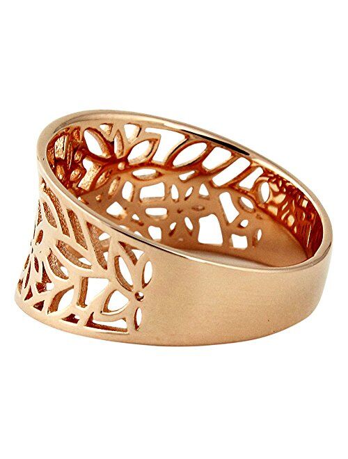 CloseoutWarehouse Sterling Silver Victorian Leaf Filigree Ring (Color Options)