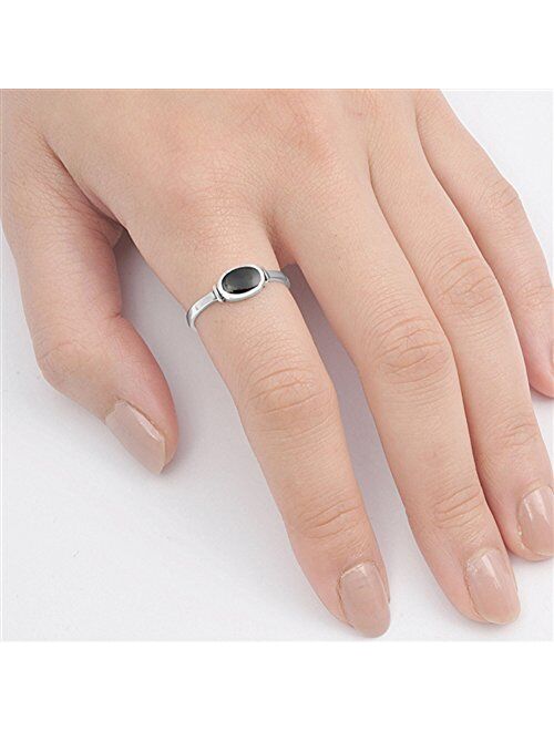 CHOOSE YOUR COLOR Sterling Silver Oval Ring