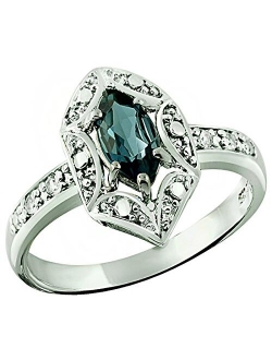 RB Gems Sterling Silver 925 Ring Genuine Gemstone Marquise Shape 0.70 Carat with Rhodium-Plated Finish