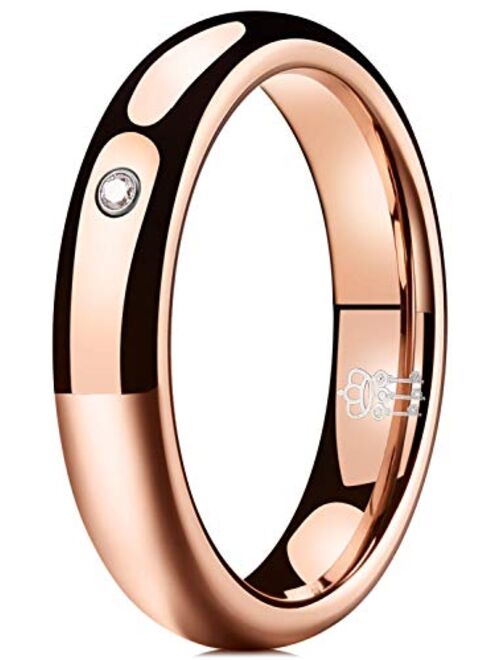 THREE KEYS JEWELRY 1mm 2mm 4mm 6mm 8mm Tungsten Titanium Wedding Ring for Women Mens Plated Rose Gold Polished Band