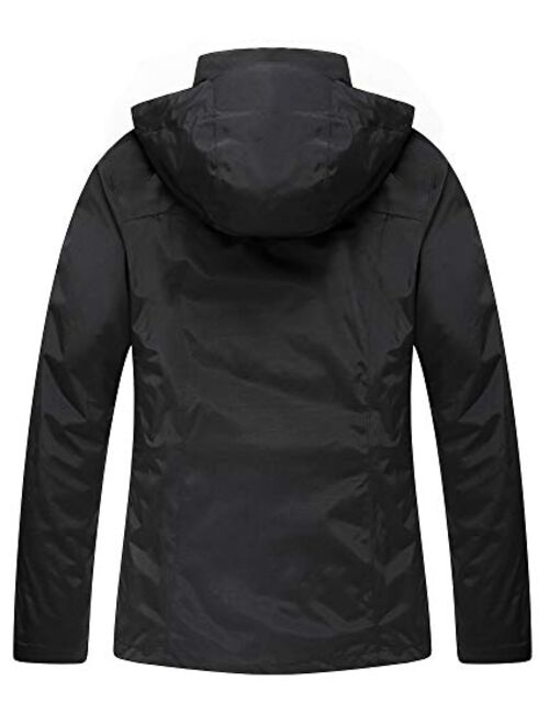 Diamond Candy Women's Winter Ski Jacket, 3-in-1 Warm Waterproof Coat with Windproof Fleece Liner