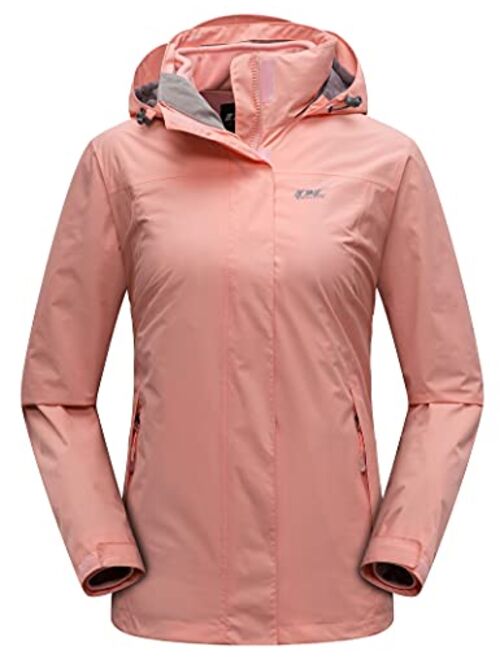 Diamond Candy Women's Winter Ski Jacket, 3-in-1 Warm Waterproof Coat with Windproof Fleece Liner