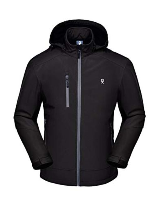 Little Donkey Andy Mens Softshell Jacket with Removable Hood, Fleece Lined and Water Repellent