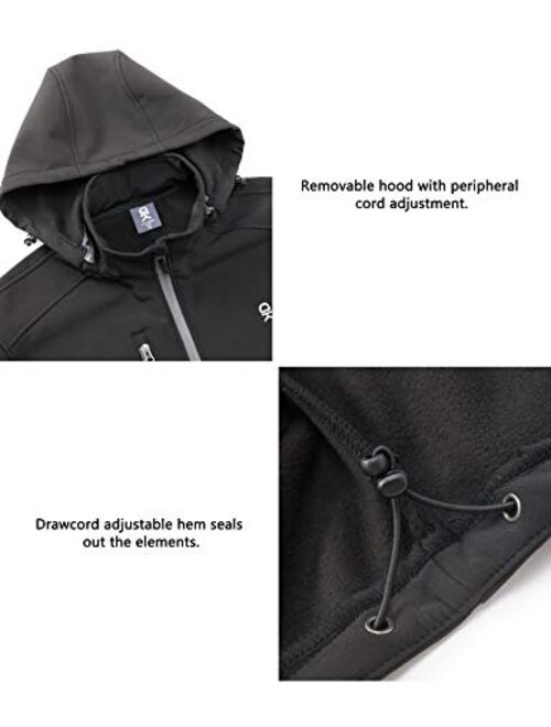 Little Donkey Andy Mens Softshell Jacket with Removable Hood, Fleece Lined and Water Repellent