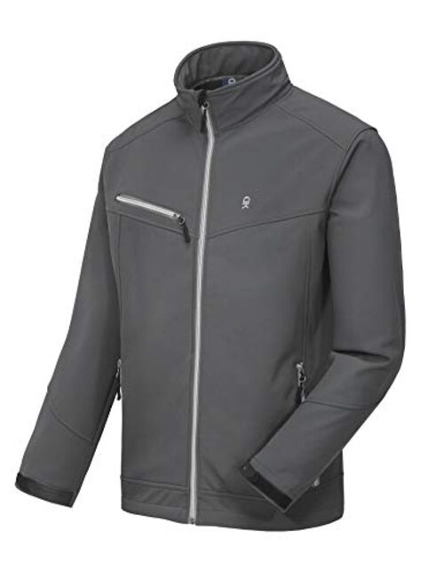 Little Donkey Andy Mens Softshell Jacket with Removable Hood, Fleece Lined and Water Repellent