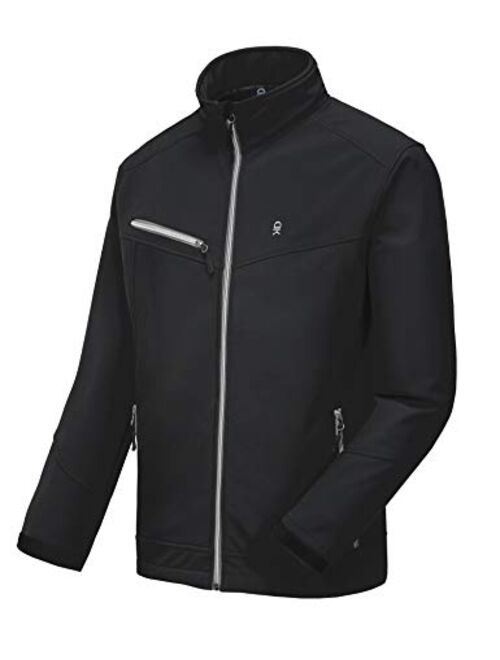 Little Donkey Andy Mens Softshell Jacket with Removable Hood, Fleece Lined and Water Repellent