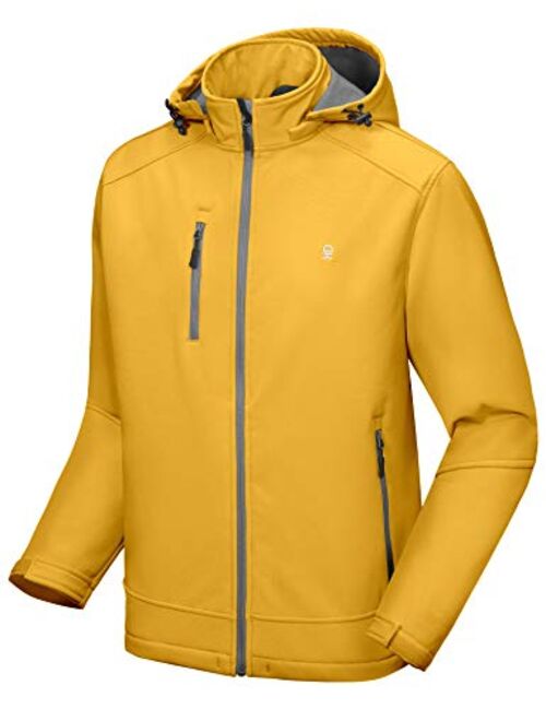 Little Donkey Andy Mens Softshell Jacket with Removable Hood, Fleece Lined and Water Repellent