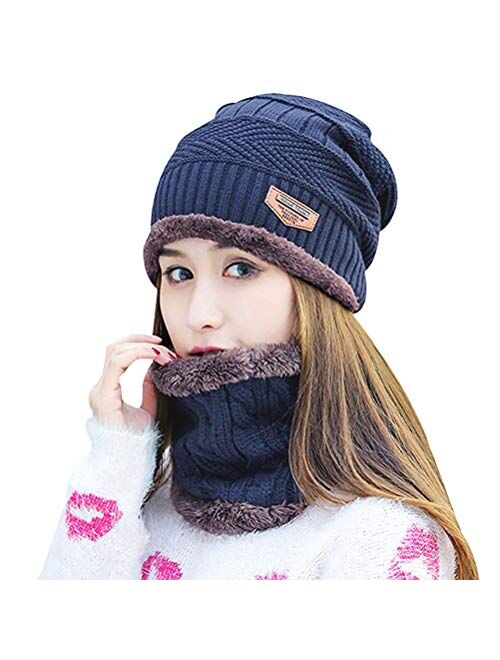 HINDAWI Womens Slouchy Beanie Winter Hat Knit Warm Snow Ski Skull Outdoor Cap