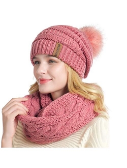 Winter Women Thick Cable Knit Ribbed Infinity Circle Loop Scarf