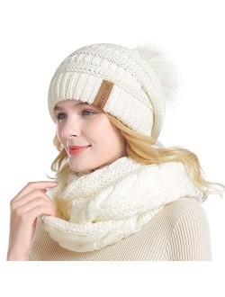 Winter Women Thick Cable Knit Ribbed Infinity Circle Loop Scarf