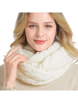 Winter Women Thick Cable Knit Ribbed Infinity Circle Loop Scarf