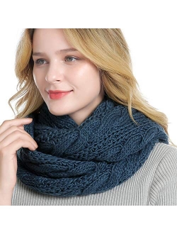 Winter Women Thick Cable Knit Ribbed Infinity Circle Loop Scarf