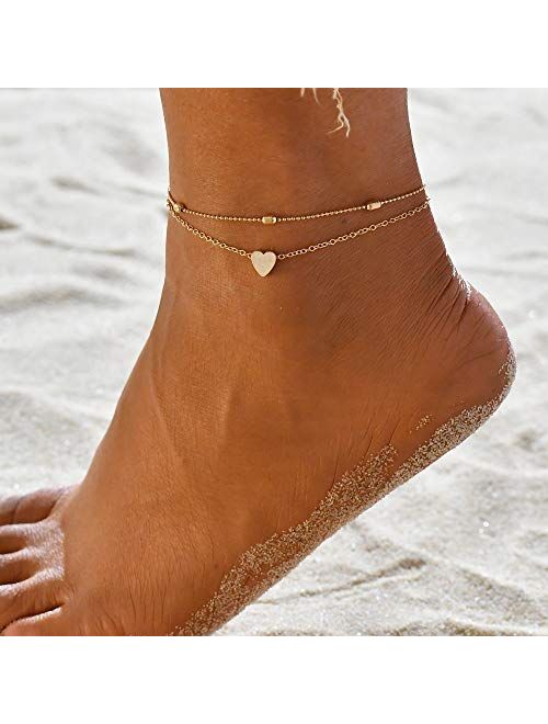 Artmiss Boho Starfish Anklet Seashell Pendants Anklets Lovely Ankle Bracelet Foot Jewelry for Women Summer Barefoot Beach Anklet