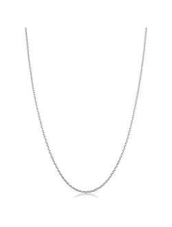 Kooljewelry Sterling Silver Round Cable Chain Necklace (1.2 mm, 1.6 mm or 2.1 mm)