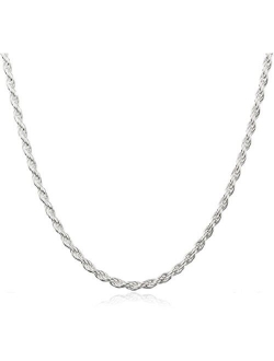 JOTW Sterling Silver 2mm Rope Chain - Available in 7