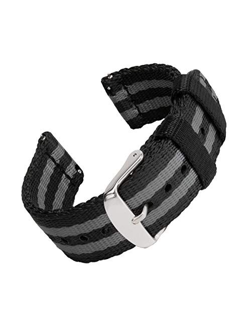 Archer Watch Straps - Seat Belt Nylon Quick Release Watch Bands | Multiple Colors, 18mm, 20mm, 22mm