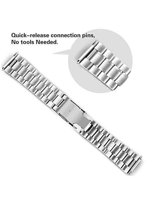 Metal Watch Band 18mm 20mm 22mm, Vetoo 304 Stainless Steel Replacement Watch Strap