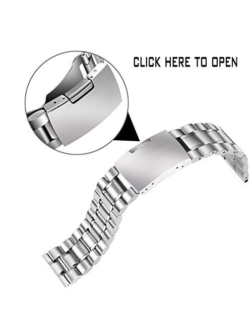 Metal Watch Band 18mm 20mm 22mm, Vetoo 304 Stainless Steel Replacement Watch Strap