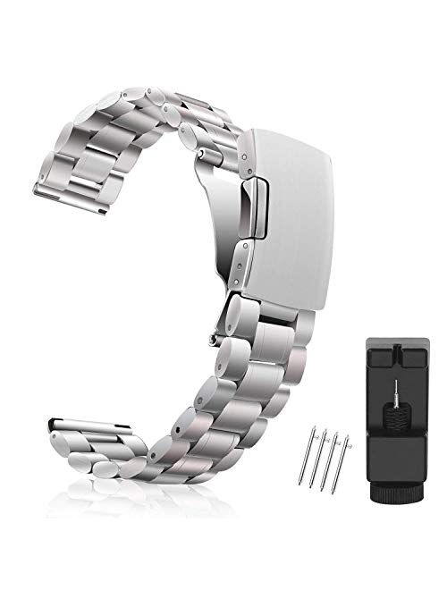 Metal Watch Band 18mm 20mm 22mm, Vetoo 304 Stainless Steel Replacement Watch Strap