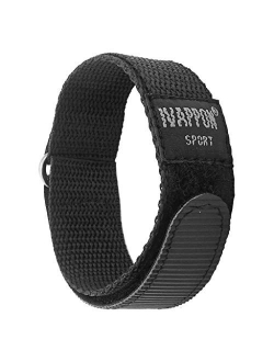 IVAPPON Hook Loop Sport Watch Strap 18mm 20mm Nylon Straps Black Blue Fastening Watchband