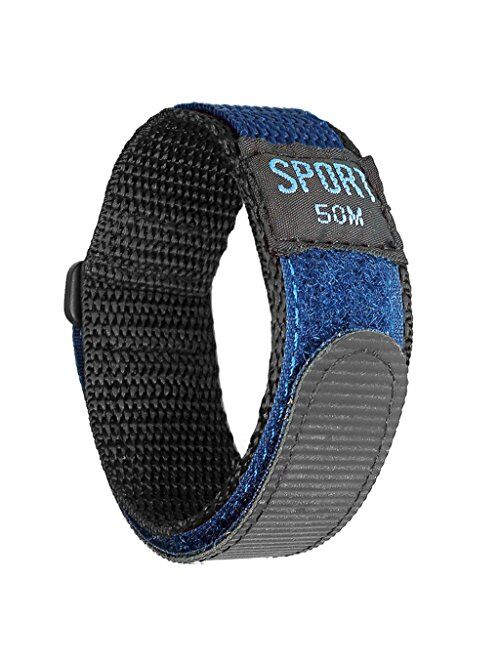 IVAPPON Hook Loop Sport Watch Strap 18mm 20mm Nylon Straps Black Blue Fastening Watchband