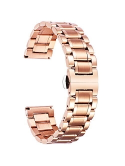 BINLUN Stainless Steel Watch Bands Replacement with Straight & Curved End Quick Release 6 Colors(Gold, Sliver, Black, Rose Gold, Gold-Silver Two Tone, Silver-Rose Gold) 9