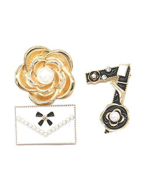 Fashion Jewelry Celebrity Designer Inspired Set of Enamel Mini Lapel Costume brooches pins for Women