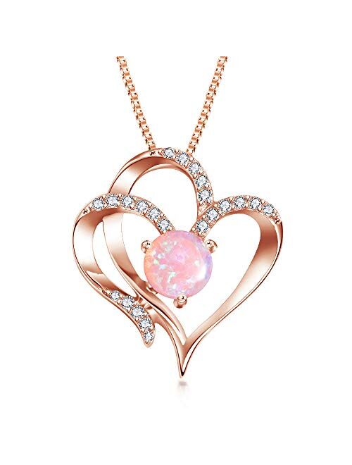 Heart Necklace 14K Gold Plated 5A Cubic Zirconia Pendant Necklaces for women