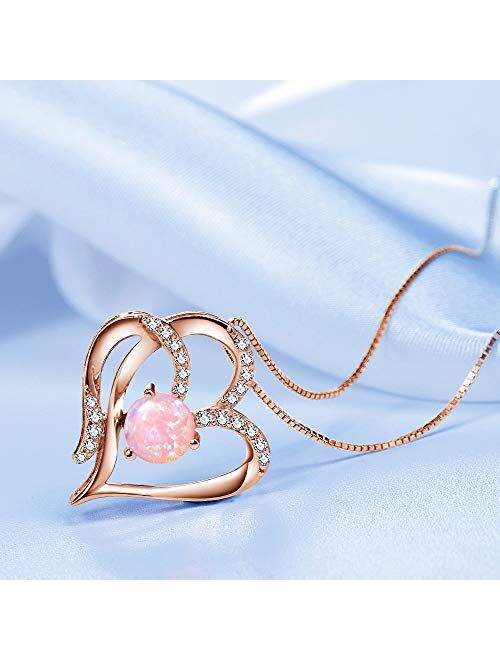 Heart Necklace 14K Gold Plated 5A Cubic Zirconia Pendant Necklaces for women