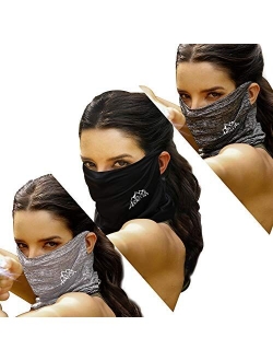 ARRUSA Summer Cool Face Cover, Neck Gaiter Dust&UV-Protection Bandanas Breathable Scarf for Men&Women Outdoor Sports