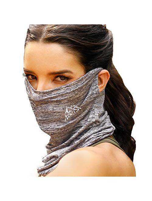 ARRUSA Summer Cool Face Cover, Neck Gaiter Dust&UV-Protection Bandanas Breathable Scarf for Men&Women Outdoor Sports