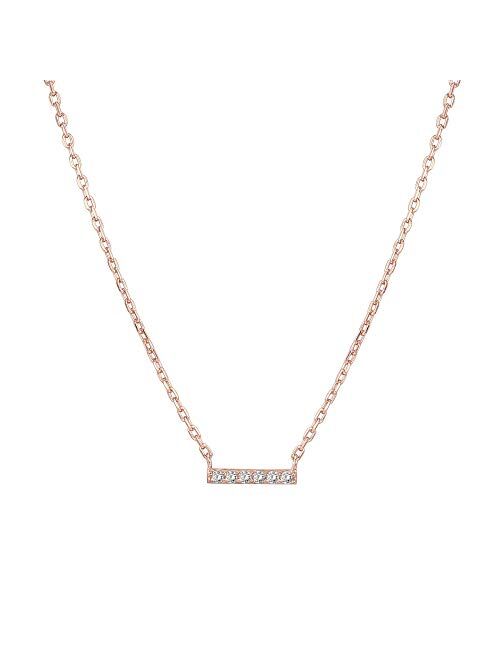 PAVOI 14K Gold Plated Heart/Dot/Bar/Triangle Necklace | Layered Necklaces | Gold Necklaces for Women | 18" Length with a 2" Extension