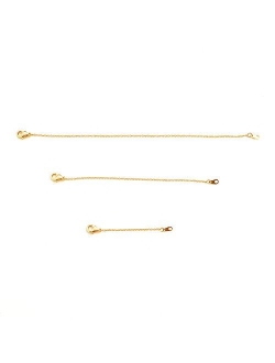 HONEYCAT Delicate Necklace Extender Set 2", 4", 6" or 1", 3", 5" in 18k Gold Plate, 18k Rose Gold Plate, or Silver | Minimalist, Delicate Jewelry