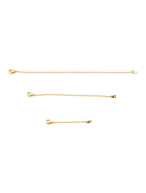 HONEYCAT Delicate Necklace Extender Set 2", 4", 6" or 1", 3", 5" in 18k Gold Plate, 18k Rose Gold Plate, or Silver | Minimalist, Delicate Jewelry