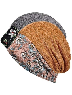 Womens Cotton Beanie Lace Turban Soft Sleep Cap Chemo Hats Fashion Slouchy Hat