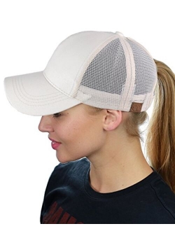 C.C Ponycap Messy High Bun Ponytail Adjustable Glitter Mesh Trucker Baseball Cap