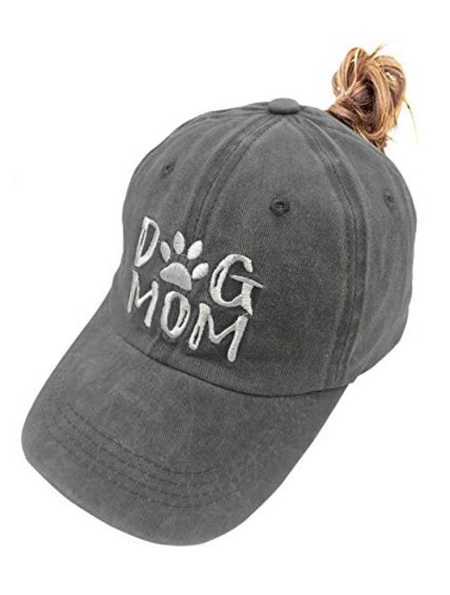 Splash Brothers Customized Unisex Dog Mom Vintage Jeans Adjustable Baseball Cap Cotton Denim Dad Hat