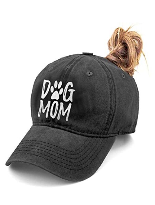 Splash Brothers Customized Unisex Dog Mom Vintage Jeans Adjustable Baseball Cap Cotton Denim Dad Hat