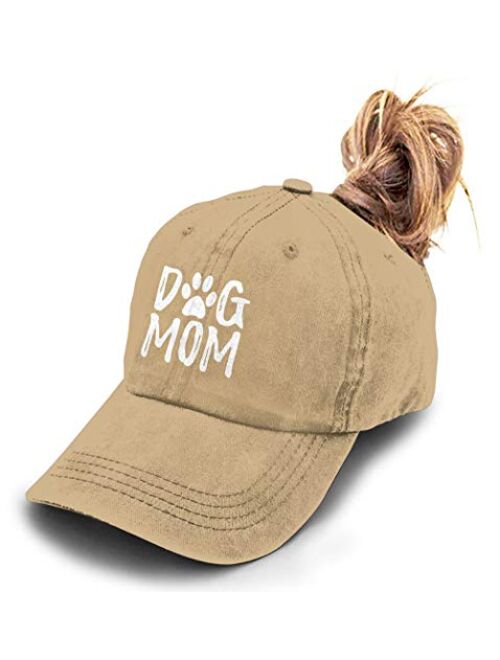 Splash Brothers Customized Unisex Dog Mom Vintage Jeans Adjustable Baseball Cap Cotton Denim Dad Hat