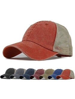 HH HOFNEN Men Women Washed Distressed Twill Cotton Baseball Cap Vintage Adjustable Dad Hat