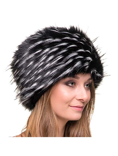 Futrzane Russian Faux Fur Hat for Women - Like Real Fur - Comfy Cossack Style