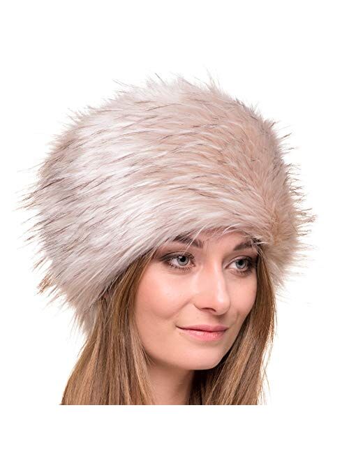 Futrzane Russian Faux Fur Hat for Women - Like Real Fur - Comfy Cossack Style