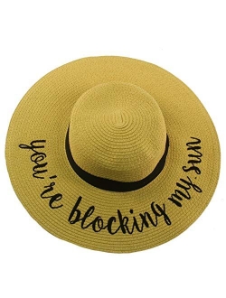 C.C Fun Verbiage Elegant Wide Brim 4" Summer Derby Beach Pool Floppy Dress Sun Hat